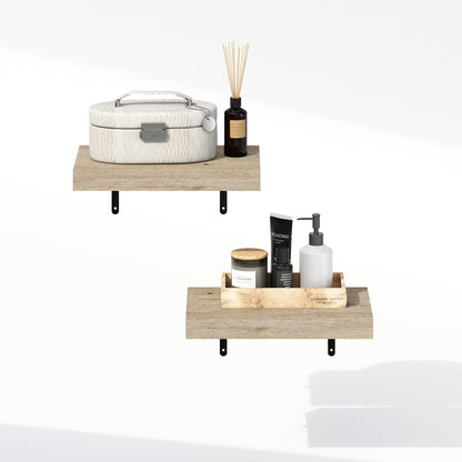 Furinno TANNA Floating Shelves for Wall Set of 2, 38.1cm Bathroom Wall Shelf, Wall Mounted Shelf, for Bathroom Organizers and Storage, Living Room