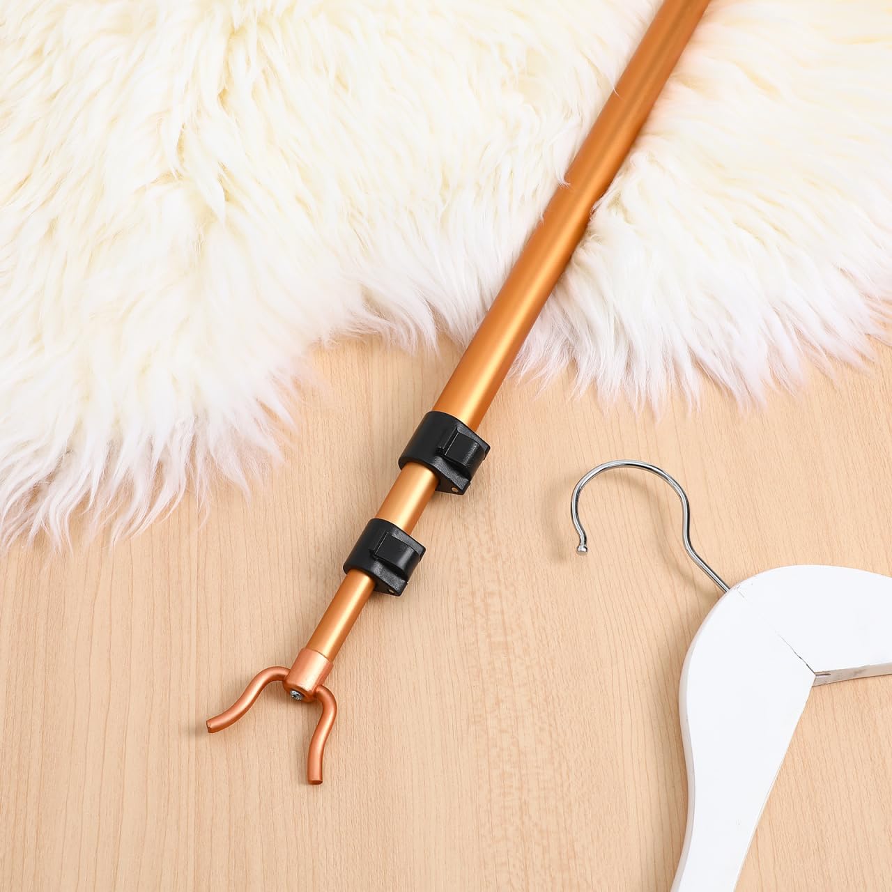 Angoily Telescopic Clothing Pole Clothes Drying Pole Household Clothes Rod Extendable Hanging for Indoor Laundry Use Adjustable Retractable Design