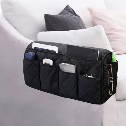 Faxianther Sofa Armrest Organizer Waterproof Couch Arm Rest Storage Bag Magazine Books Remote Control Phone Letter Pockets Holder Caddy Table