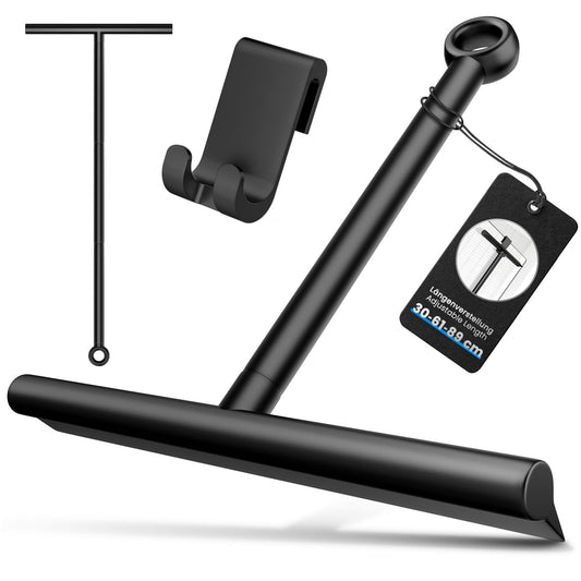 ecooe 30-61-89 cm Adjustable Shower Squeegee, Squeegee Shower Black, Squeegee Base with Holder, 30 cm Wide Water Squeegee for Glass, Tiles, Mirrors,