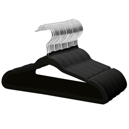 ManGotree 14 Inch Kids Velvet Hangers Felt Children's Hangers 32 Pack Black