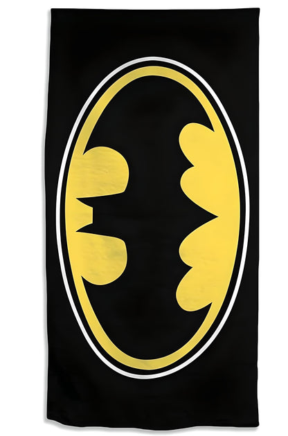 BrandMac Batman Beach and Bath Towel – 100% Cotton, Soft and Absorbent Large Towel 70x140 cm, Ideal for Kids and Adults, Machine Washable