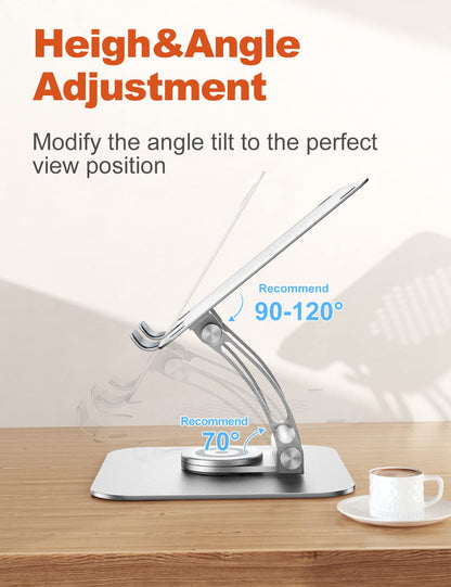 tounee Adjustable Laptop Stand for Desk, Ergonomic Holder with 360° Rotating Base
