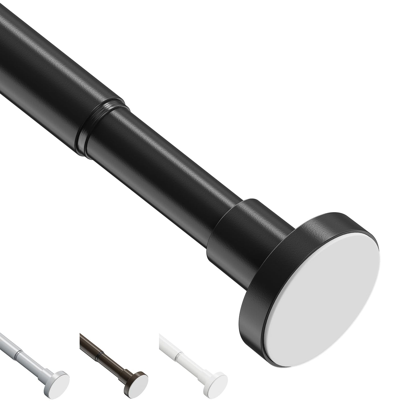 WELDUN Extendable Shower Curtain Rod, Curtain Tension Pole 48-226CM, No Drill Telescopic Curtain Pole, Adjustable Strong Shower Rail for Bathroom
