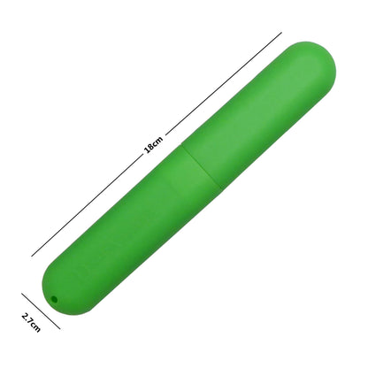 Childrens Toothbrush Case x ~ Plastic Holder, Brushes Holidays, Travel Storage (Green)