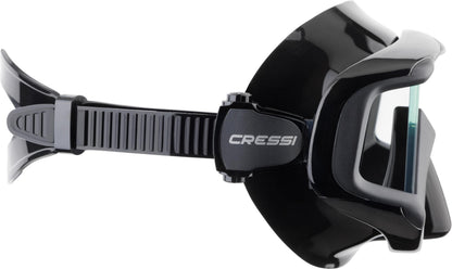 CRESSI Liberty Triside Mask - Panoramic 3 Glass Mask for Diving and Snorkelling, Black/Graphite, One Size, Unisex Adult