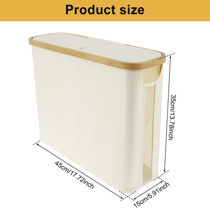 Toilet Roll Storage, Bathroom Storage Box Holder Stand with Side Window and Lid, Multifunctional Toilet Paper Basket Cabinet