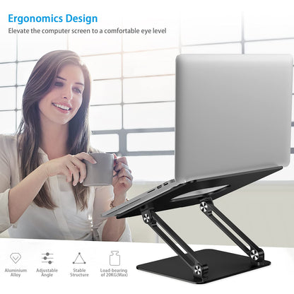 BoYata Laptop Stand, Adjustable Multi-Angle Laptop Riser with Heat-Vent Compatible for Laptop (10-17 inches) including MacBook Pro/Air, Surface,