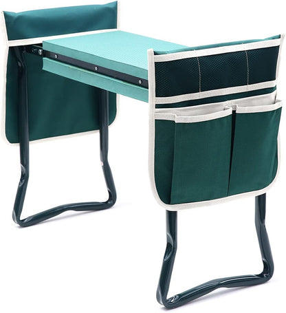 Ohuhu Garden Kneeler Seat for Mum, Upgraded Gardening Stool with Widen Soft Kneeling Pad, Multi-Use Foldable Garden Kneeler Strong Kneeling Stool