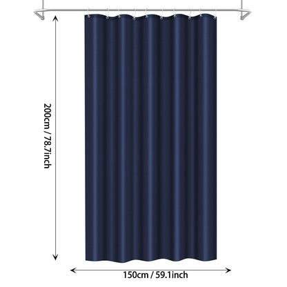 LUKDUNG 150 x 200 cm Polyester Textile Shower Curtain Anti-Mould for Bathroom, Curtain for Bathtub Shower Made of Fabric Waterproof Washable Shower