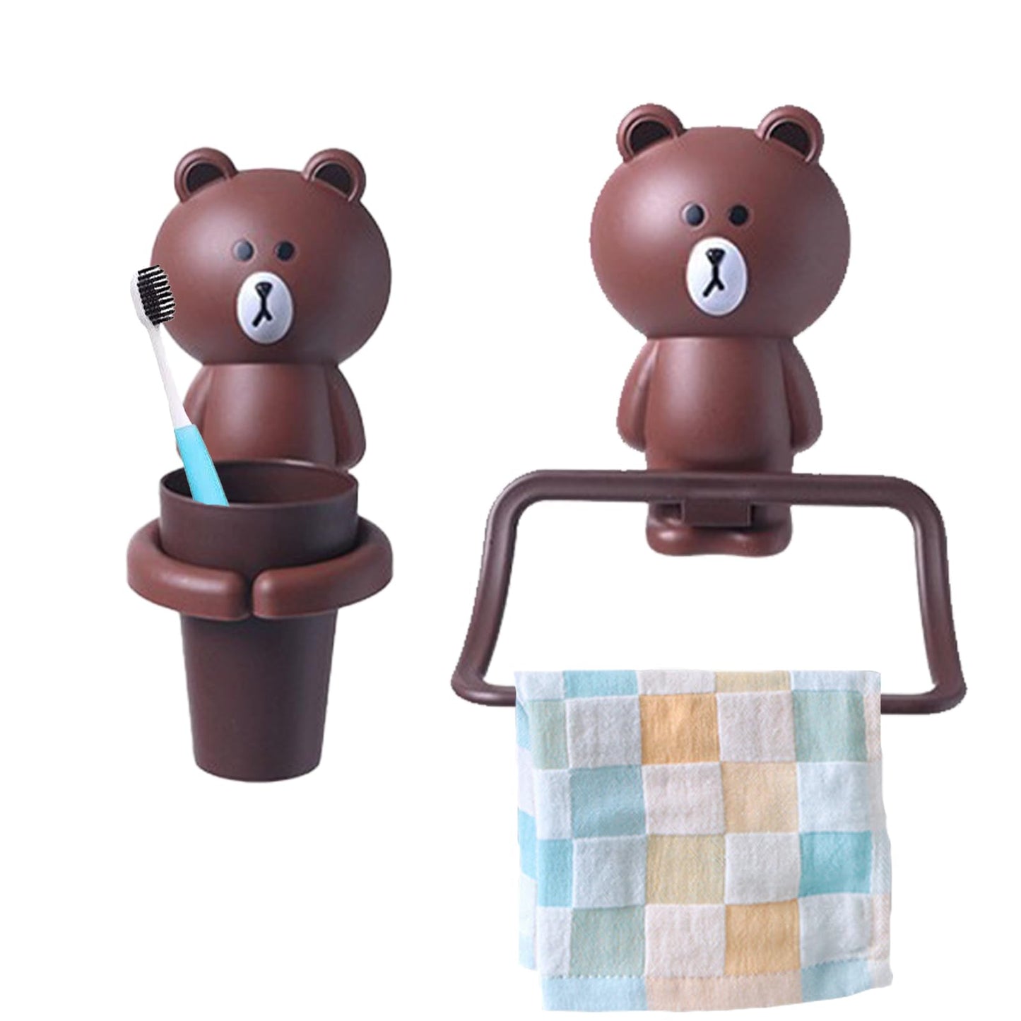 Toothbrush Cup/Towel Holder Set for Children, Toothbrush Cup Children with Toothbrush Holder, Cartoon Animals Toothbrush Holder, Toothbrush Holder