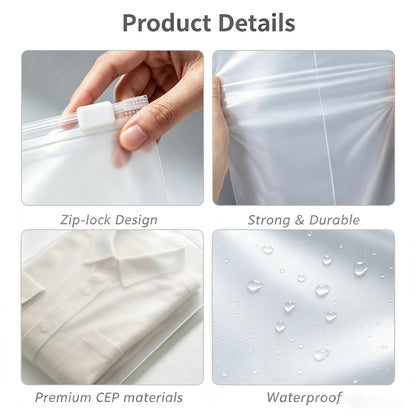 30Pcs Large ZipLock Bags for Clothes, 40x30cm Plastic Travel Bags