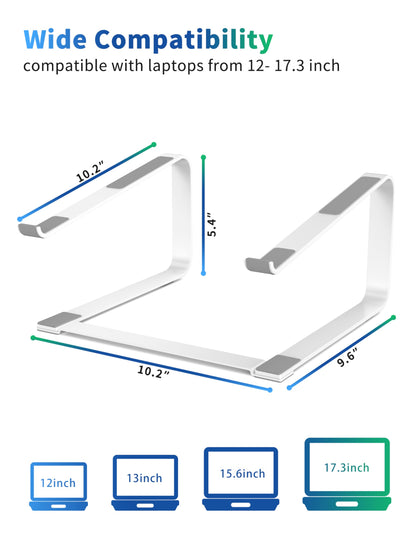 SOUNDANCE Laptop Stand for Desk, Metal Computer Riser, Heavy Stable PC Holder, Ergonomic Laptops Elevator for 12 to 17.3 Inches Notebook Computer