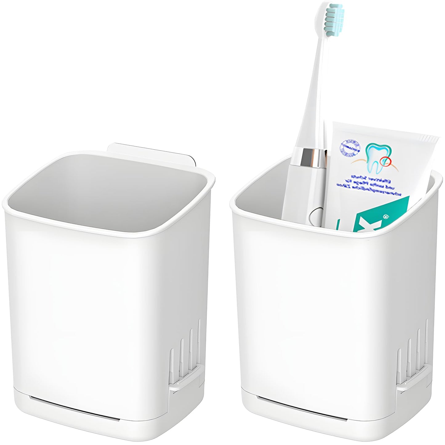 2 Packs Wall Mounted Toothbrush Holders, Self Adhesive Bathroom Toothbrush Wall Holder for Electric Toothbrush, Toothpaste, Razor,Shower Item (White?