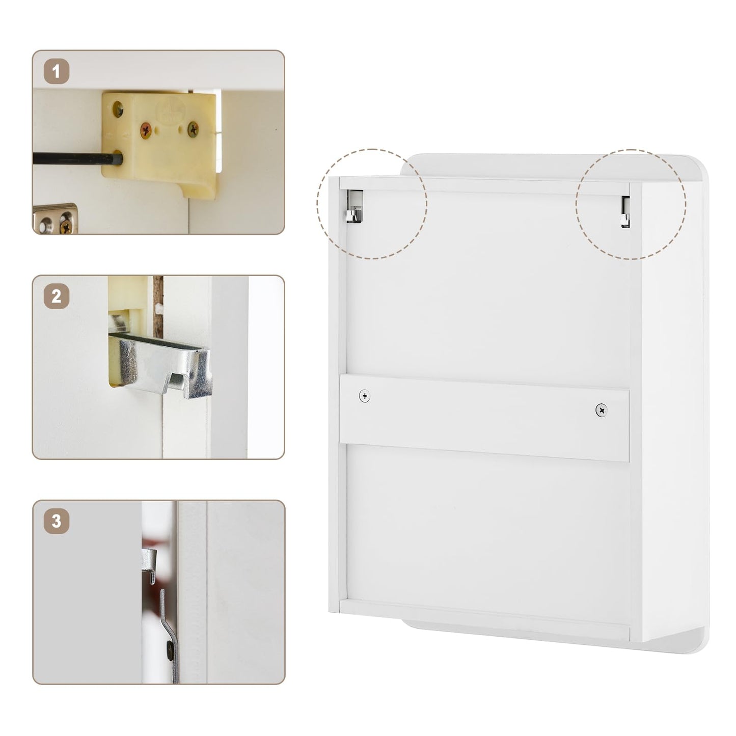 TUKAILAi 40x50cm Single Door Bathroom Mirror Cabinet with Magnifying Mirror