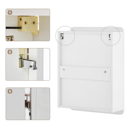 TUKAILAi 40x50cm Single Door Bathroom Mirror Cabinet with Magnifying Mirror
