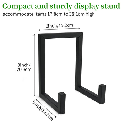 Ronyes 2-Pack Large Metal Plate Display Stands, 20-35 cm, Black Finish