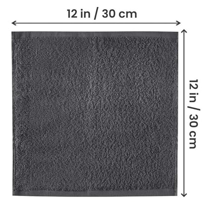 100% Cotton Face Cloths Pack of 12, Face Towels 500GSM Size (30x30cm), Soft Cotton Wash Cloths for Washing Face, Reusable Facial Cleansing Washcloths