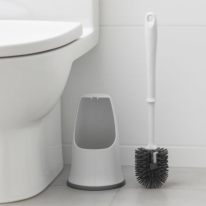 The Home Valet Company Silicone Under-Rim Toilet Brush Set with Holder, Grey