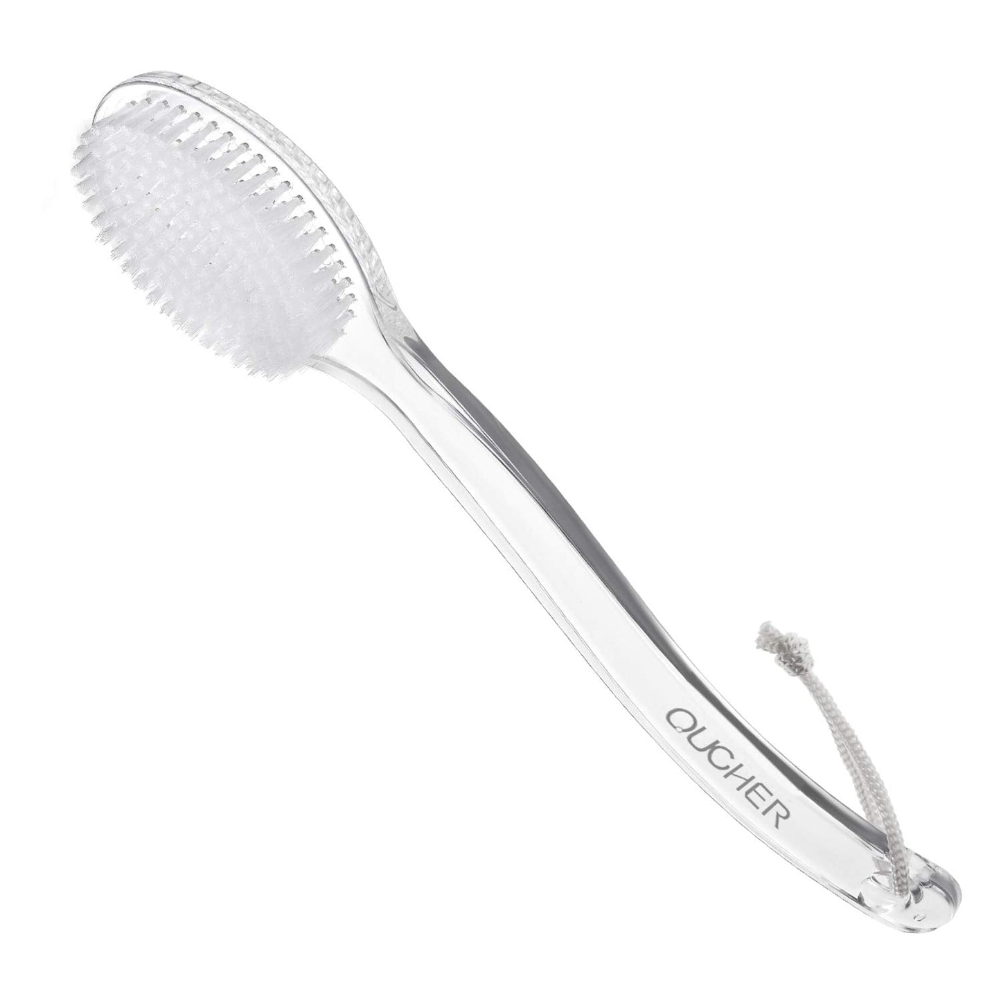 QUCHER Comfortable Long-Handled Shower Brush, Soft Nylon Body Brush, Gentle Exfoliation and Improved Skin Health, Suitable for Men and Women