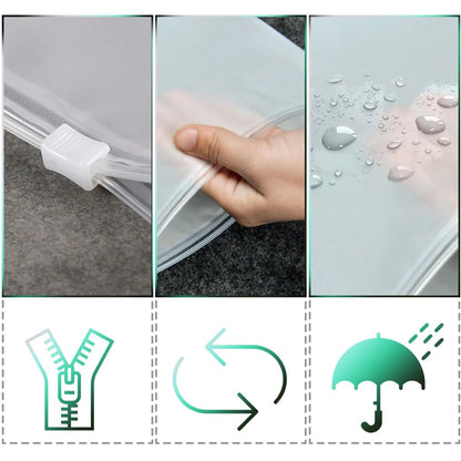 Reusable Zip Lock Bags, 30pcs 40x30cm Plastic Travel Storage Bags Organiser No Holes Hospital Bag Organiser Pouches Frosted Waterproof ziplock bags