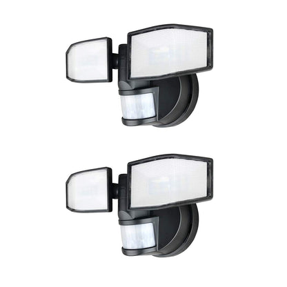 2 Pack of Xtralite NiteSafe X2 Twin Security LED Floodlight, Motion Activated, Wireless Battery Operated with Adjustable Heads, IP44, 400 Lumens