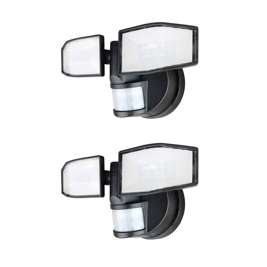 2 Pack of Xtralite NiteSafe X2 Twin Security LED Floodlight, Motion Activated, Wireless Battery Operated with Adjustable Heads, IP44, 400 Lumens