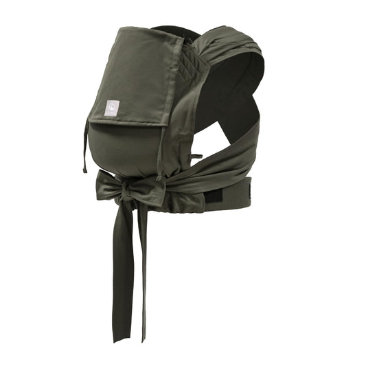 Stokke Limas Carrier, Olive Green - 2023 Version (OCS) - Newborn Half-Buckle Baby Carrier - Three Carrying Options - Safe from Birth & Up to 15 kg (33