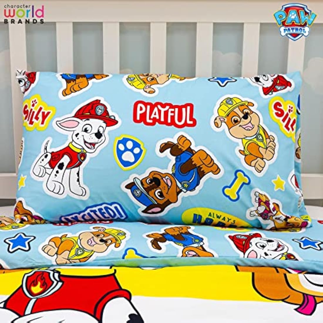 Paw Patrol Official Single Childs Duvet Cover Set | Pupster Design Reversible 2 Sided Bedding Including Matching Pillow Case | Brands Single Bed Set