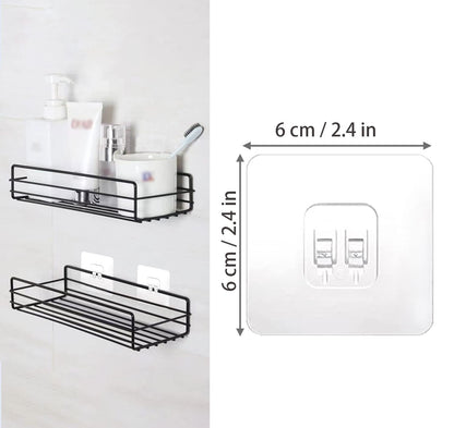 SUBTAVIK 12 Pcs Shower Caddy Adhesive Hooks Replacement, Corner Shower Caddy Adhesive Sticker Hooks Transparent Sticky Hooks for Bathroom Kitchen