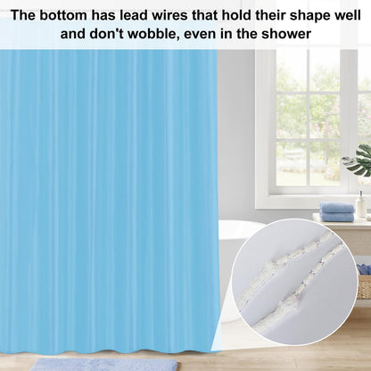 LUKDUNG 240 x 200 cm Polyester Textile Shower Curtain Anti-Mould for Bathroom, Curtain for Bathtub Shower Made of Fabric Waterproof Washable Shower