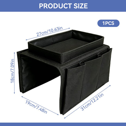 Wrbugukeji Sofa Armrest Organizer, Sofa Candy Organizer with Tray(Black)