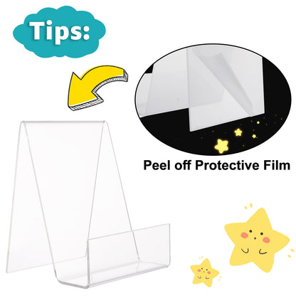 CYEER 16 PCS Book Stand 7.5 x 9 x 10.5 cm, Acrylic Display Stand Book Holder, Clear Display Stand Book Stands for display Books, Picture Albums, Menu