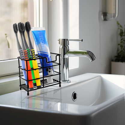 Toothbrush Holders for Bathroom Stainless Metal, Non-Slip Black Toothbrush Holder, Mould-Proof Tooth Brush Holder, Bathroom Toothbrush Holder