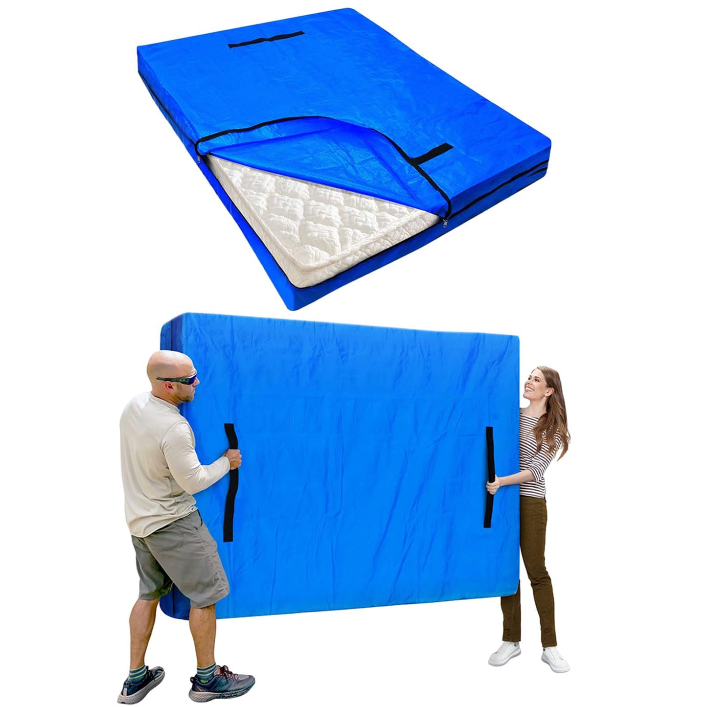 Mattress Cover for Moving and Storage Single Size Mattress Bags with 8 Sturdy Handles Waterproof Mattress Protector Tarp Durable Mattress Bags for