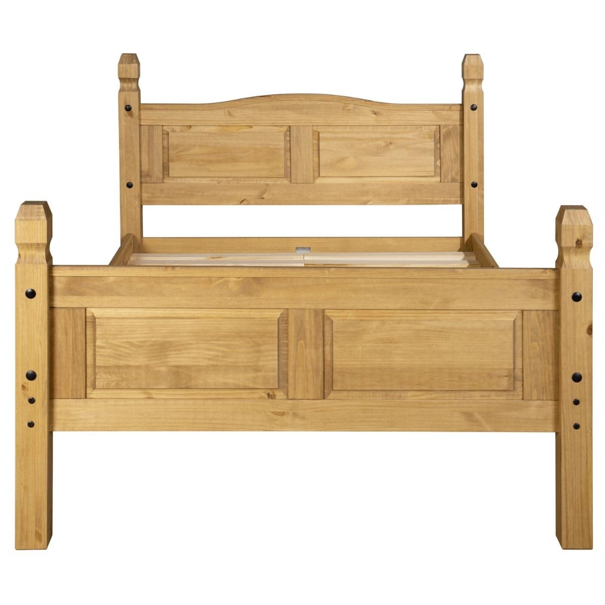 Corona Double Bed Frame High Foot End Mexican Solid Pine