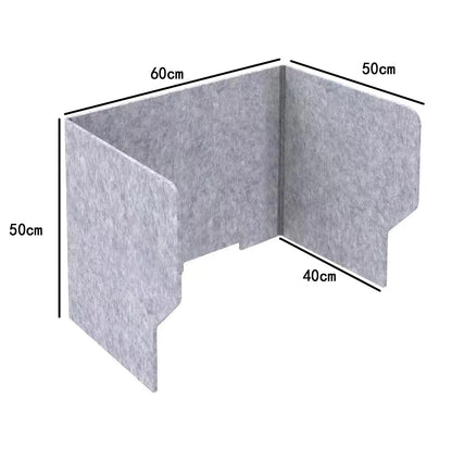 60cm Gray Felt Desk Privacy Divider Panel - 60cm Foldable Classroom Desk Partition Shields -Desktop Separator Panel