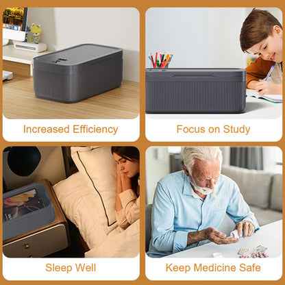 Sightday Lockable Storage Box,Medicine Storage Box,Fridge Lock Box For Kitchen/Home/School/Fridge/Personal/Travel/Office/Cell Phone(Beige)