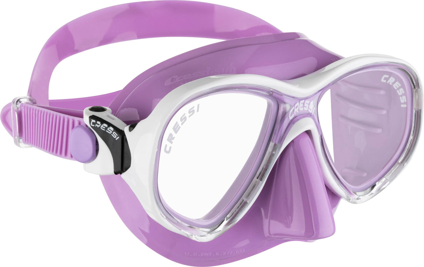 Cressi Marea Vip Jr, New Premium Colorama Snorkeling Set 7/13 Years (Made in Italy), Lilac/White/Transparent