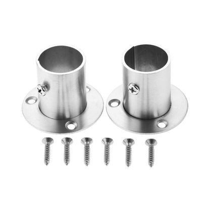 zalati Wardrobe Brackets 4pcs Rail Supports Hanging Pole Tubes Rod End Sockets Flange Holders for Closet Curtain Kitchen Bathroom Balcony - 25mm