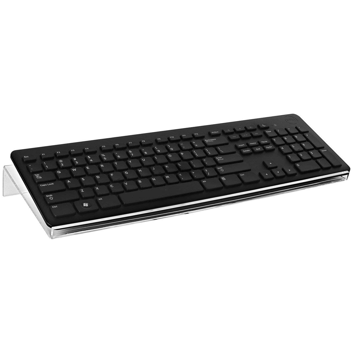 suptek Clear Acrylic Tilted Computer Keyboard Stand for Easy Ergonomic Typing, Keyboard Tray Holder for Office Desk, Home, School,