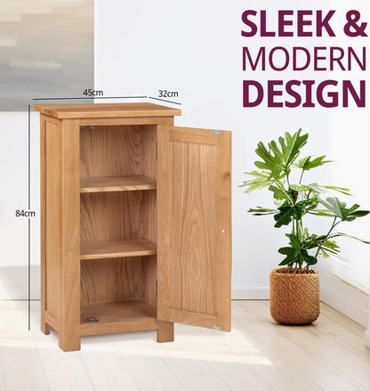 Hallowood Furniture Waverly Oak Small Cupboard with 2 Adjustable Shelves