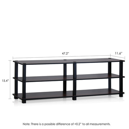 Furinno TURN-S-TUBE TV Stand, 3-Tier No Tools Entertainment Center, TV Console for TV up to 46 Inch, for Living Room, Bedroom, Dark Cherry