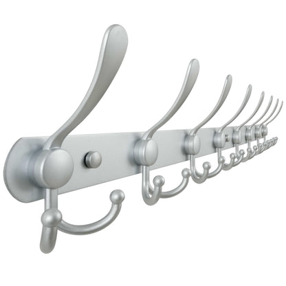 Dseap Coat Rack Wall Mount - 74cm Long 8-Tri-Hooks Heavy Duty Coat Hanger Rail Wall Hooks for Hanging Coats Hats Clothing Clothes Purse Mudroom