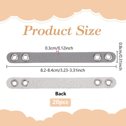 NBEADS 20 Pcs Coat Hanging Chains, Imitation Leather Bag Webbing Straps with Silver Metal Eyelets Durable Coat Loops Hanger Straps for Coats Jackets