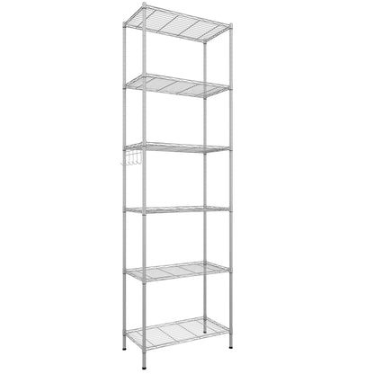 6-Tier Wire Shelving Unit, Free Standing Shelf, Storage Shelves, Heavy Duty Metal Organizer Rack for Garage, Kitchen, Living Room, Bathroom, 21.26L x
