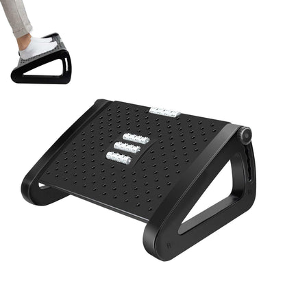 Hmfmdy Foot Rest Under Desk, Office Foot Rest with Massage Texture and Roller, Adjustable Height Ergonomic Foot Stool Under Desk for Office and Home