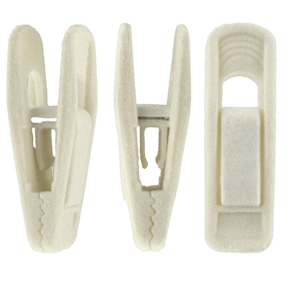 Corodo Velvet Hangers Clips, 20 Pack Strong Felt Hanger Finger Clips, Ivory