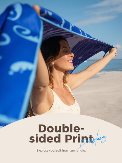Diveblues Microfiber Beach Towel Fast Drying, Extra Large 71" x 32" Sand Free Beach Towel Super Lightweight Towels for Swimming Pool, Camping, Picnic