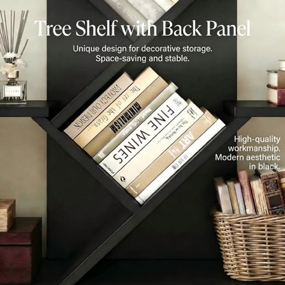 IRONCK Black Bookshelf with 2 Drawers & Wheels, Cube Bookcase 100x32x104 cm
